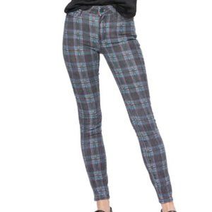 PAIGE Hoxton Ultra Skinny Plaid Printed Jeans